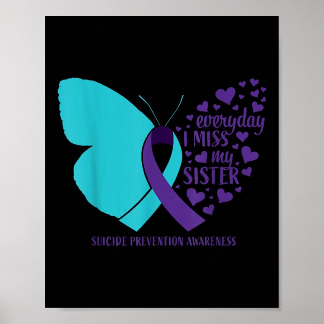 Poster Consciência sobre Suicídio Irmã Com Amor Memória P (Frente)