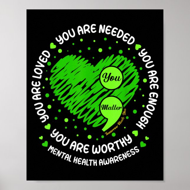 Poster Consciência Suficiente Ponto e Vírgula Saúde Menta (Frente)
