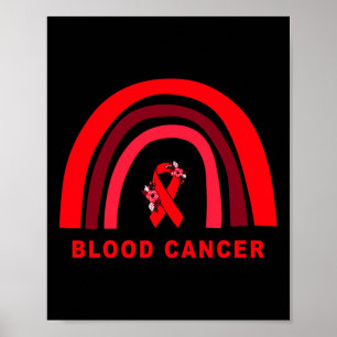 Poster Consciencialização do Cancro do Sangue Floral Fita