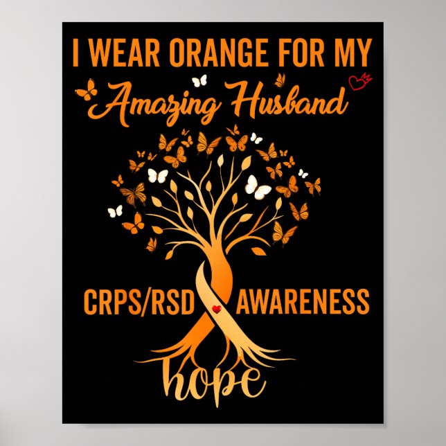 Poster Conscientização Crps Eu Uso Laranja Pelo Meu Marid (Frente)