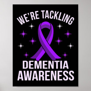 Poster Conscientização da Demência Alzheimer Roxo