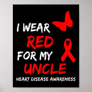 Poster Conscientização da Doença Cardíaca Eu Uso Vermelho