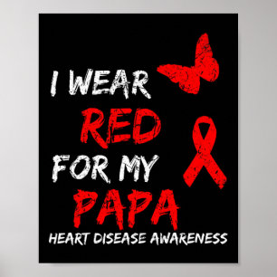 Poster Conscientização da Doença Cardíaca Eu Uso Vermelho