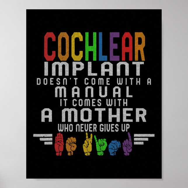 Poster Conscientização da Perda Auditiva Mãe Implante Coc (Frente)