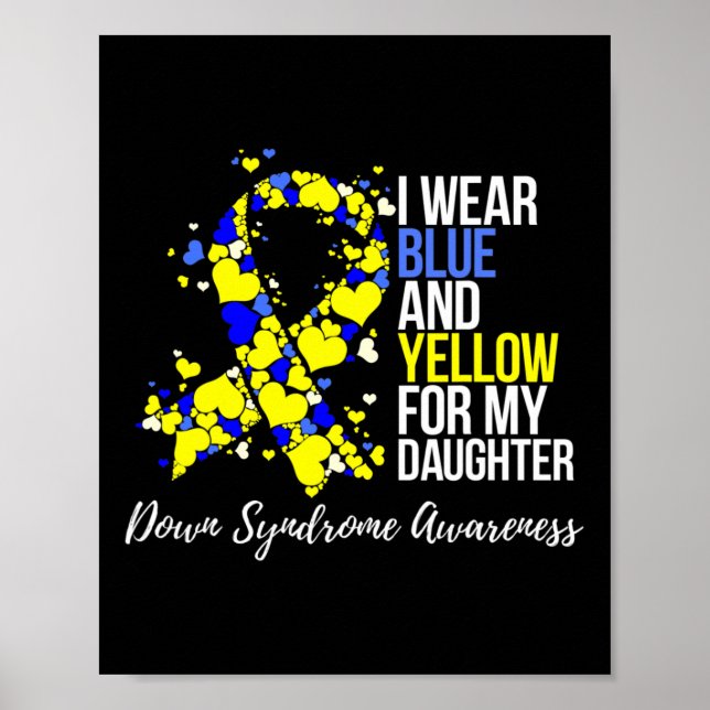Poster Conscientização da Síndrome de Down com Fita Azul  (Frente)