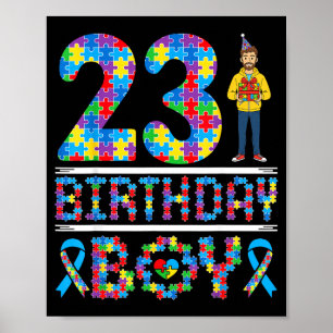 Poster Conscientização do Autismo Aniversário de 23 anos
