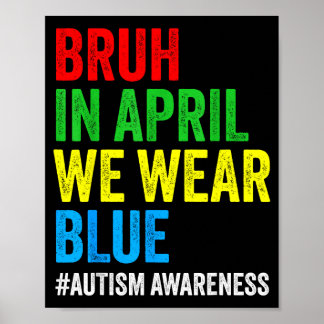 Poster Conscientização do Autismo Crianças Meninos Bruh e