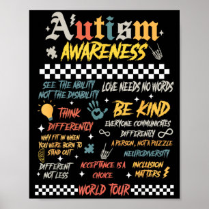 Poster Conscientização do Autismo Tour Mundial Seja Genti
