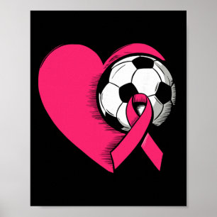 Poster Conscientização do Câncer de Mama Futebol Fita Ros