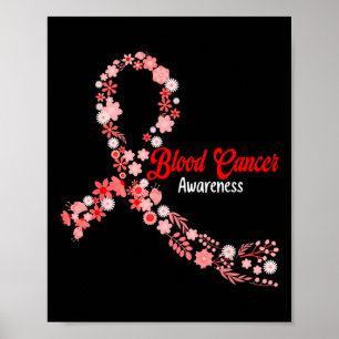 Poster Conscientização do Câncer de Sangue Hippie Flor Fi
