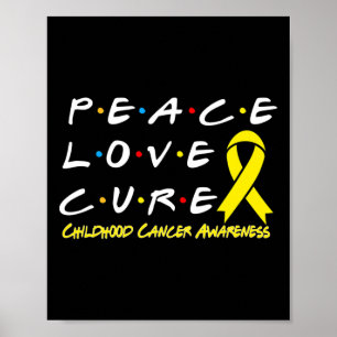 Poster Conscientização do Câncer Infantil Paz Amor Cura