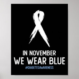 Poster Conscientização do Diabetes Tipo 2 e Tipo 1 em nov