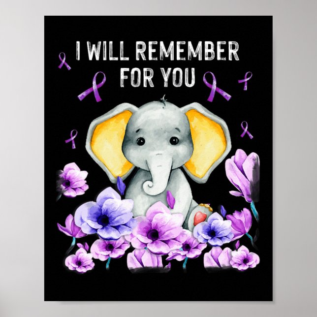 Poster Conscientização Elefante Fofo que Eu vou Lembrar p (Frente)