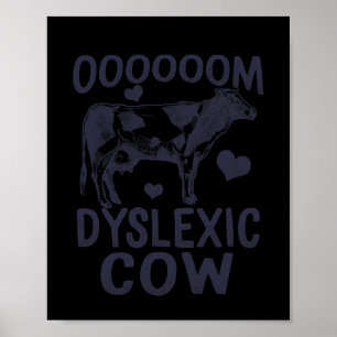 Poster Conscientização Oooom Vaca Disléxica Leitura Apren