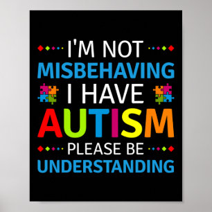 Poster Conscientização sobre Autismo Não Estou Me Comport