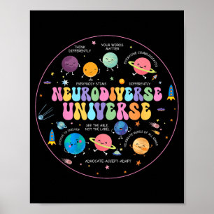 Poster Conscientização sobre autismo universo neurodivers