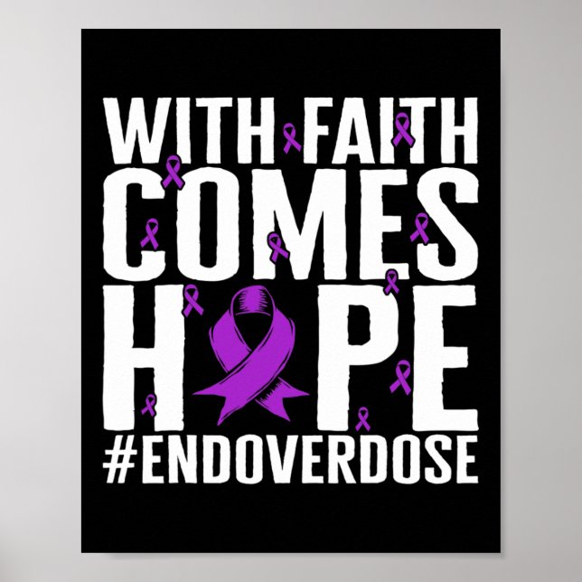Poster Conscientização sobre overdose com fé traz esperan (Frente)