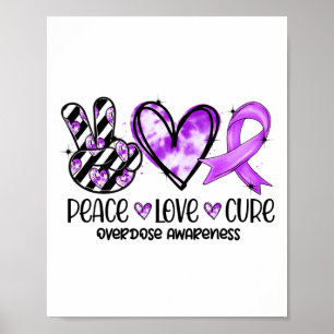 Poster Conscientização sobre Overdose de Cura Amor Paz