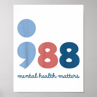 Poster Conscientização sobre Saúde Mental 988 e Prevenção