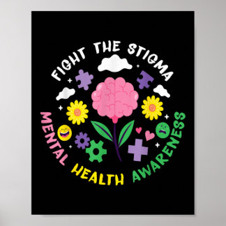 Poster Conscientização sobre Saúde Mental Depressão Preve