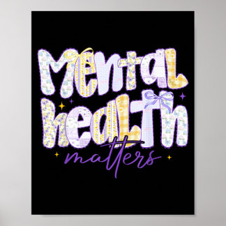Poster Conscientização sobre Saúde Mental Motivacional Mu