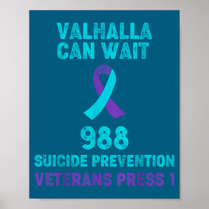 Poster Conscientização sobre Suicídio de Veteranos - 988