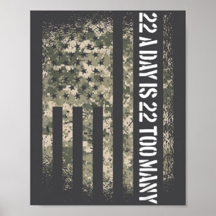 Poster Conscientização sobre Suicídio de Veteranos Bandei