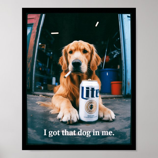 Poster Consegui aquele cachorro em golden retriever engra (Frente)
