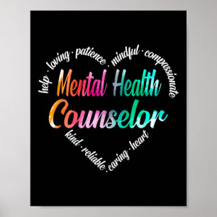 Poster Conselheiro de Saúde Mental Cloud Watercolo do Cor
