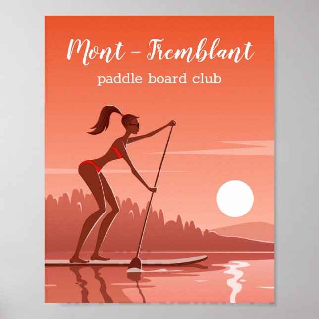 Poster Conselho Bikini Garota Sunset Water Sport Lake (Frente)