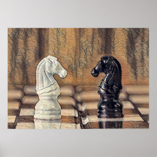 Poster Conselho Chess Knights Chess