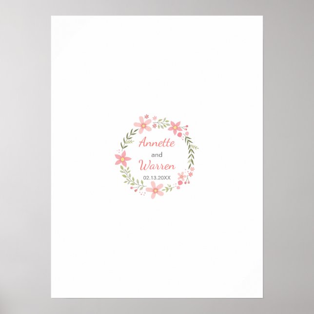Pôster Conselho de Assinatura de Guestbook - Flower Wreat (Frente)