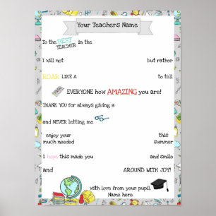 Poster Conselho de Chocolate do Professor, presente de me