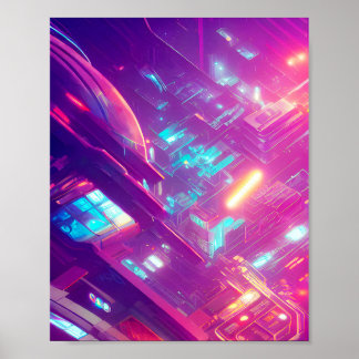 Poster Conselho de circuito de tecnologia futurística