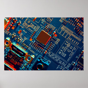 Poster Conselho de circuito eletrônico fechado.