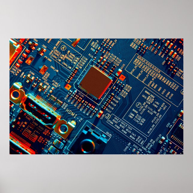 Poster Conselho de circuito eletrônico fechado. (Frente)