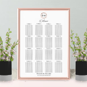 Poster Conselho de Espuma de Sinal de Casamento de Monogr