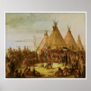 Pôster Conselho de Guerra Sioux de George Catlin