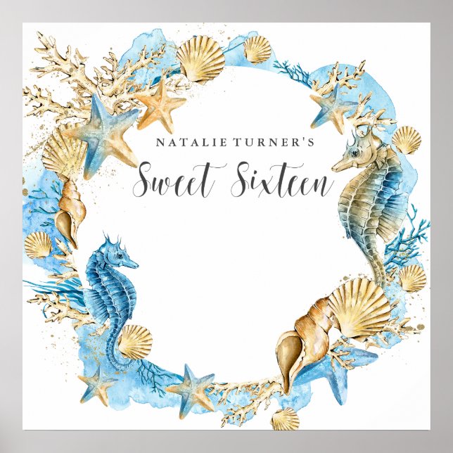 Poster Conselho de Mensagem de Assinatura Sweet 16 (Frente)