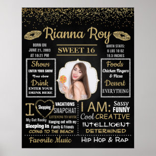 Poster Conselho de sinais de quadro de Festa de aniversár