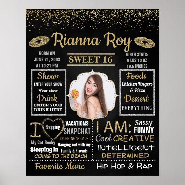 Poster Conselho de sinais de quadro de Festa de aniversár (Frente)