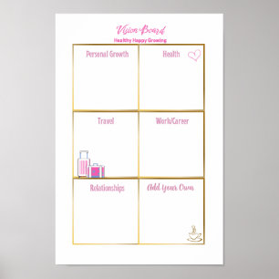 Poster Conselho de visão saudável e feliz