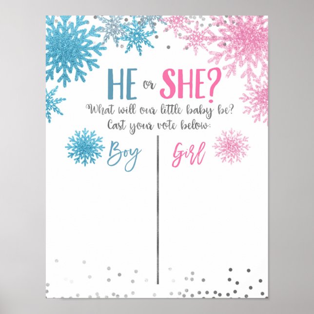 Poster Conselho de votação em floco de neve de inverno (Frente)