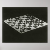 Pôster Jogo de xadrez na arte de desenhar tinta de caneta