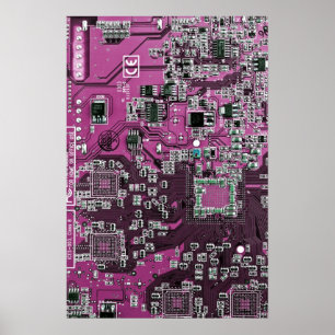 Pôster Conselho do circuito do Geek do computador - Roxo