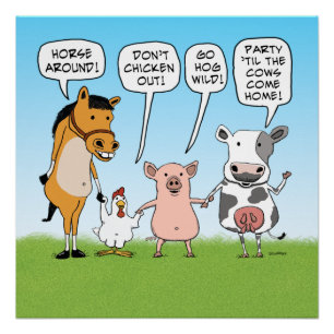 Pôster Conselho engraçado dos animais de partido