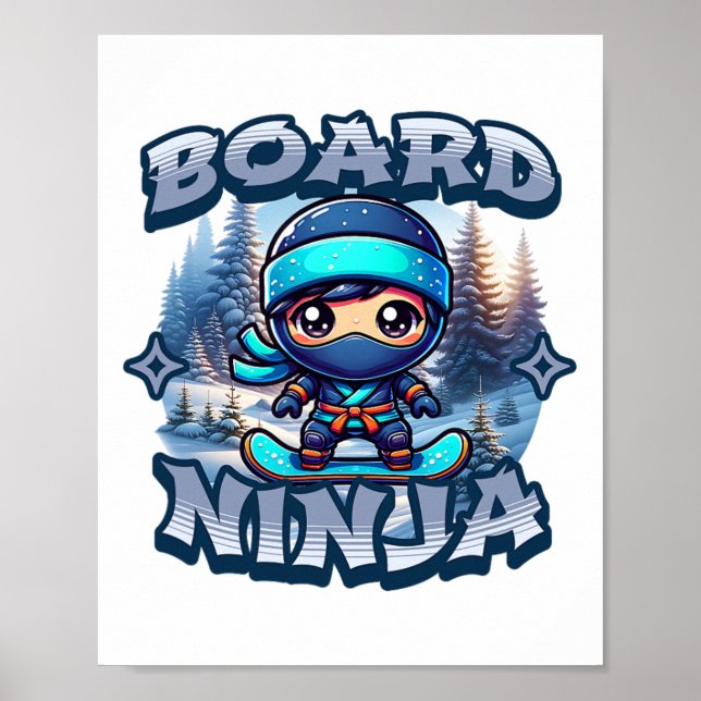 Poster Conselho Ninja Snowboard Ninja Snowboardin (Frente)