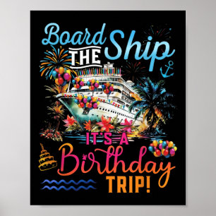 Poster Conselho O Navio É Um Cruzeiro Da Família Aniversá