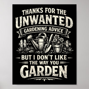 Poster Conselhos de jardinagem indesejados engraçados par