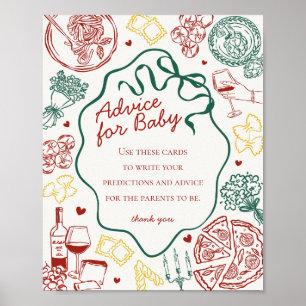 Poster Conselhos de Massa Italiana para o Bebê